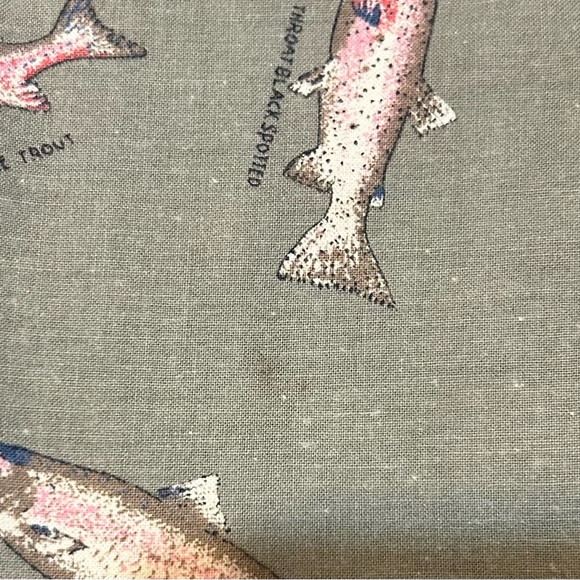 Britches Great Outdoors 90s Vintage Fish Print Button Down Shirt XL - Picture 11 of 13